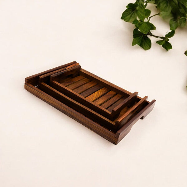 wooden tray set of 3